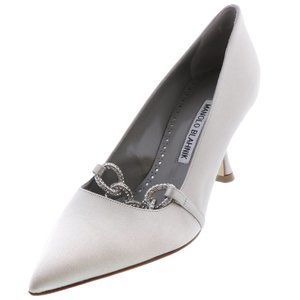 Manolo Blahnik Delisonacry Crystal Chain Pumps 37